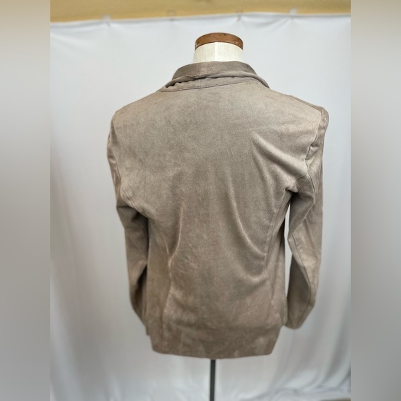 Catherine Malandrino tan drape front Faux Suede Jacket size XS - Picture 3 of 7